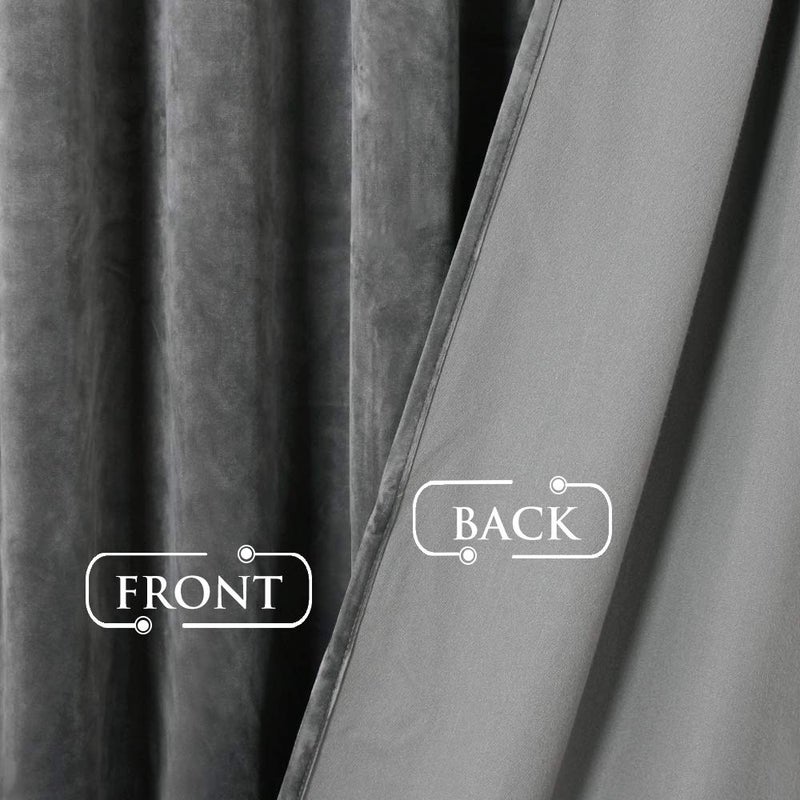 StangH Kitchen Grey Velvet Drapes 63-inch - 2 Panels of Soft Smooth Luxury Velvet Curtains Room Darkening Heat Blocking Grommet Curtain Panels for Study Room/Short Window, W52 x L63, 2 Pcs - Image 3